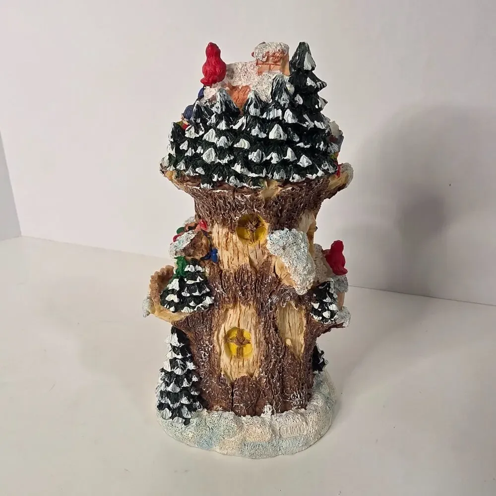 Vintage Jaimy Santa's Workshop 6.5in Resin Elf Tree House Christmas Figurine